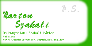 marton szakali business card
