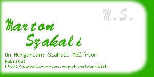 marton szakali business card